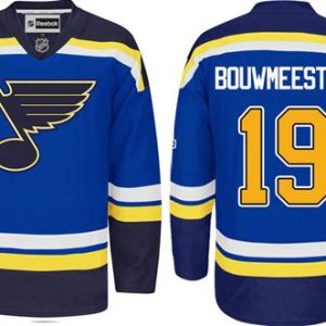 Blues #19 Jay Bouwmeester Light Blue Home Stitched Jersey