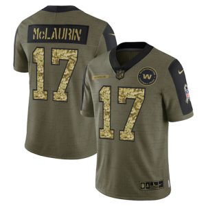Washington Football Team #17 Terry McLaurin 2021 Olive Camo Salute To Service Limited Stitched Jersey