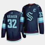 Seattle Kraken Primary Logo #32 Navy Stitched Jersey