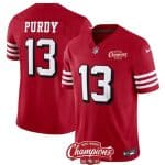 San Francisco 49ers #13 Brock Purdy Red 2023 F.U.S.E. NFC West Champions Patch Alternate Stitched Jersey