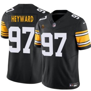 Pittsburgh Steelers #97 Cameron Heyward Black 2024 F.U.S.E. With Walter Payton Patch Vapor Limited Stitched Jersey