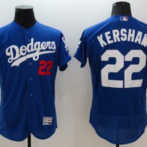 Dodgers #22 Clayton Kershaw Blue Flexbase Authentic Collection Stitched Jersey