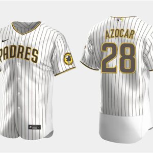 San Diego Padres #28 Jos¨¦ Azocar White Flex Base Stitched Jersey