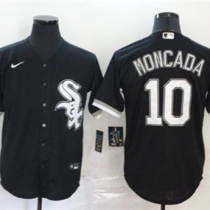 Chicago White Sox #10 Yo¨¢n Moncada Black Cool Base Stitched Jersey
