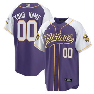 Minnesota Vikings Custom Purple White Cool Base Stitched Jersey