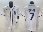 Los Angeles Dodgers #7 Julio Ur¨ªas White Cool Base Stitched Jersey
