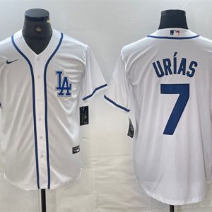 Los Angeles Dodgers #7 Julio Ur¨ªas White Cool Base Stitched Jersey