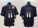 Philadelphia Eagles #11 A. J. Brown Black 2025 Super Bowl LIX Patch Smoke Fashion Vapor Untouchable Limited Stitched Jersey
