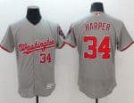 Nationals #34 Bryce Harper Grey Flexbase Authentic Collection Stitched Jersey