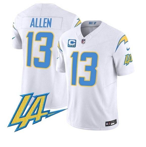 Los Angeles Chargers #13 Keenan Allen White F.U.S.E With LA 4-Star C Patch Vapor Limited Stitched Jersey