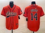 Houston Astros #14 Mauricio Dub¨®n Orange With Patch Cool Base Stitched Jersey