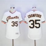 San Francisco Giants #35 Brandon Crawford White Throwback Flexbase Stitched Jersey