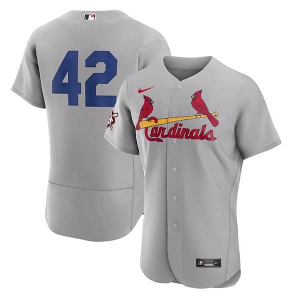 St. Louis Cardinals #42 Jackie Robinson Gray Flex Base Stitched Jersey