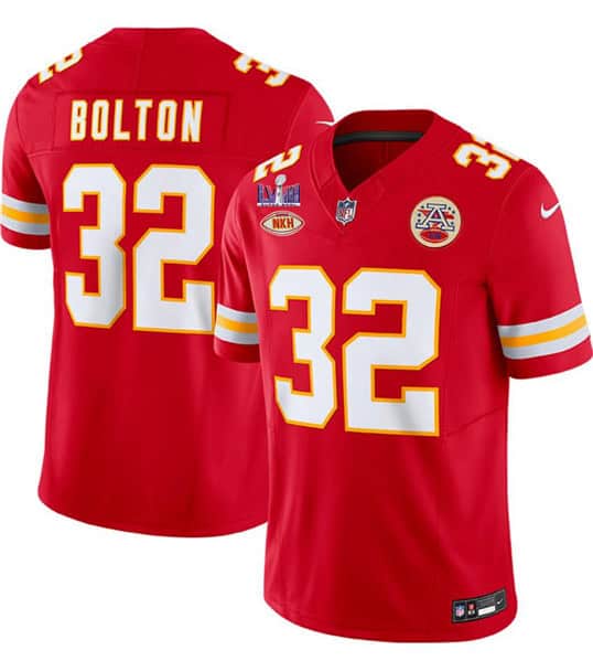 Kansas City Chiefs #32 Nick Bolton Red 2024 F.U.S.E. Super Bowl LVIII Patch With "NKH" Patch Vapor Untouchable Limited Stitched Jersey