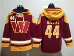 Washington Commanders #44 John Riggins Burgundy Lace-Up Pullover Hoodie