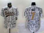 New Orleans Saints #7 Taysom Hill 2024 Arctic Camo Salute To Service Stitched Jersey