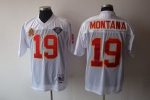 Mitchell Ness Chiefs #19 Joe Montana White 75th Anniversary Stitched Throwback Jersey