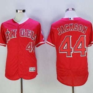 Angels Of Anaheim #44 Reggie Jackson Red Flexbase Authentic Collection Stitched Jersey
