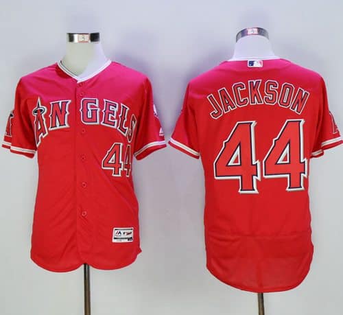 Angels Of Anaheim #44 Reggie Jackson Red Flexbase Authentic Collection Stitched Jersey