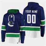 Vancouver Canucks Custom Blue All Stitched Sweatshirt Hoodie
