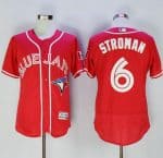 Blue Jays #6 Marcus Stroman Red Flexbase Authentic Collection Canada Day Stitched Jersey
