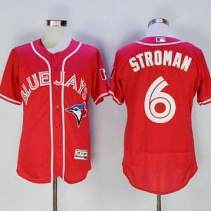 Blue Jays #6 Marcus Stroman Red Flexbase Authentic Collection Canada Day Stitched Jersey