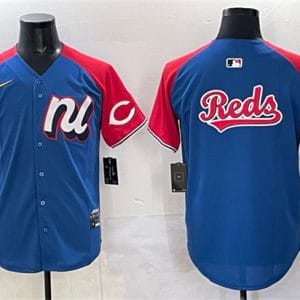 National League Cincinnati Reds Team Big Logo Blue Red Alternate 2025 All-Star Edition Limited Stitched Jersey