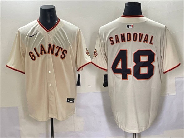 San Francisco Giants #48 Pablo Sandoval Cream 2024 Home Limited Stitched Jersey