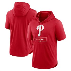 Philadelphia Phillies Red Short Sleeve Pullover Hoodie