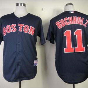Red Sox #11 Clay Buchholz Dark Blue Cool Base Stitched Jersey