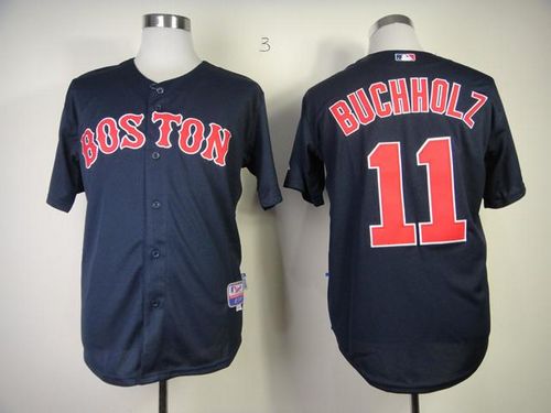 Red Sox #11 Clay Buchholz Dark Blue Cool Base Stitched Jersey