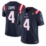 New England Patriots #4 Bailey Zappe Navy 2023 F.U.S.E. With John Madden Patch Vapor Limited Stitched Jersey