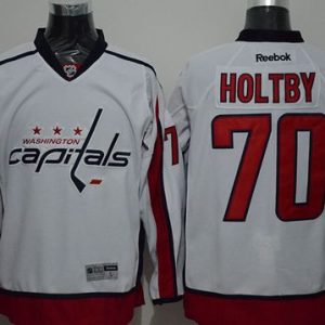 Capitals #70 Braden Holtby White Stitched Jersey