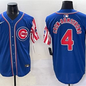 Chicago Cubs #4 Pete Crow-Armstrong Royal 2025 Independence Day Vapor Premier Limited Stitched Jersey