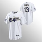 Los Angeles Dodgers #13 Max Muncy 2021 Gold Program White Cool Base Stitched Jersey