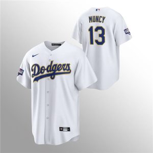 Los Angeles Dodgers #13 Max Muncy 2021 Gold Program White Cool Base Stitched Jersey