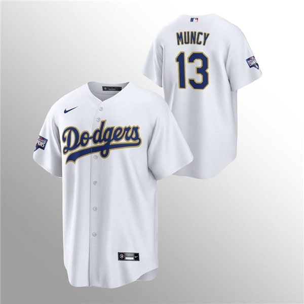 Los Angeles Dodgers #13 Max Muncy 2021 Gold Program White Cool Base Stitched Jersey