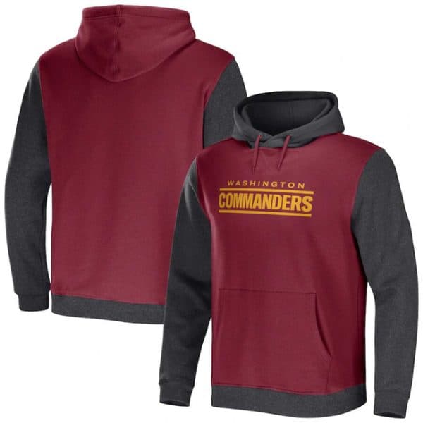 Washington Commanders X Darius Rucker Collection Burgundy Charcoal Colorblock Pullover Hoodie