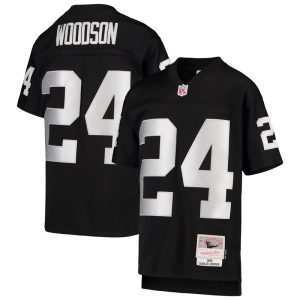 Mitchell Ness Raiders #24 Charles Woodson 1998 Black Stitched Jersey