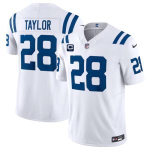 Indianapolis Colts #28 Jonathan Taylor White 2024 F.U.S.E. With 2-Star C Patch Vapor Limited Stitched Jersey