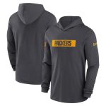 Green Bay Packers Charcoal Sideline Performance Hoodie