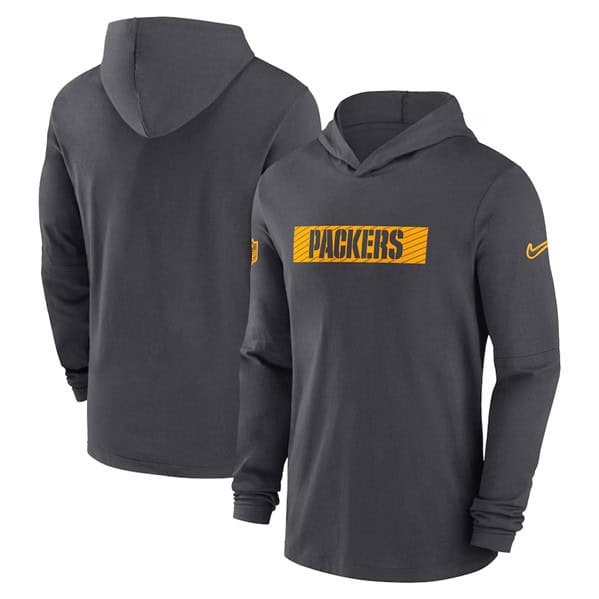 Green Bay Packers Charcoal Sideline Performance Hoodie