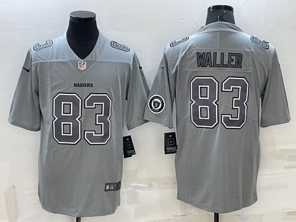 Las Vegas Raiders #83 Darren Waller Gray With Patch Atmosphere Fashion Stitched Jersey