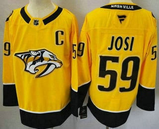 Nashville Predators #59 Roman Josi Yellow Authentic Jersey