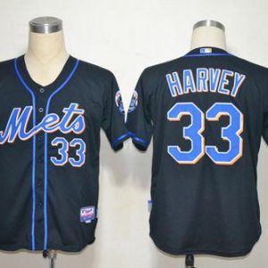 Mets #33 Matt Harvey Black Alternate Cool Base Stitched Jersey