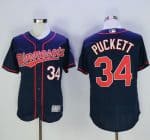 Twins #34 Kirby Puckett Navy Blue Flexbase Authentic Collection Stitched Jersey
