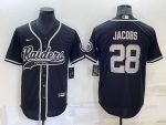 Las Vegas Raiders #28 Josh Jacobs Black Cool Base Stitched Baseball Jersey