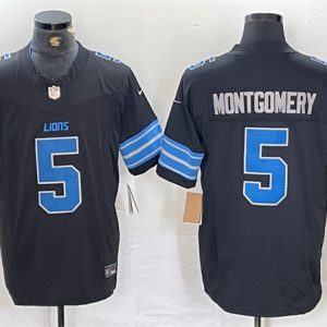 Detroit Lions #5 David Montgomery Black 2024 F.U.S.E. 2nd Alternate Vapor Limited Stitched Jersey