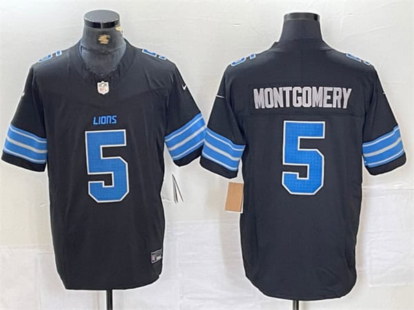 Detroit Lions #5 David Montgomery Black 2024 F.U.S.E. 2nd Alternate Vapor Limited Stitched Jersey