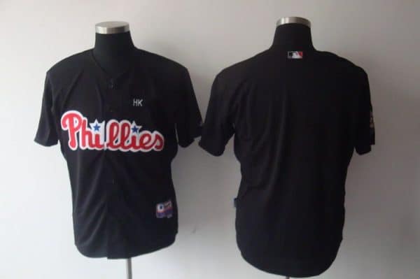 Phillies Blank Stitched Black Jersey